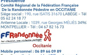 INFOS du Comité régional d'Occitanie de la FFRandonnée 